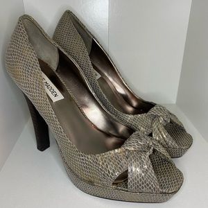 Snakeskin Gold Brushed Heels
